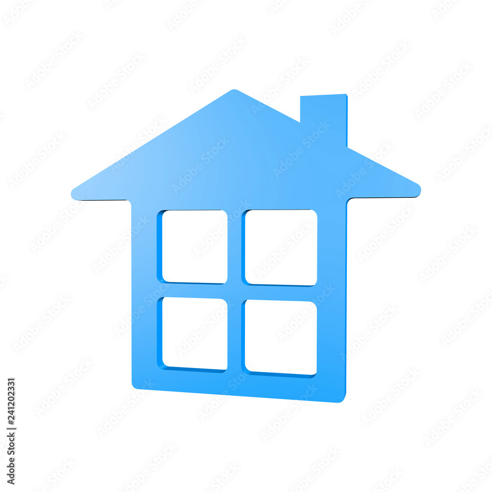 3d illustration of house logo for real estate business 3d illustration of house logo for real estate business