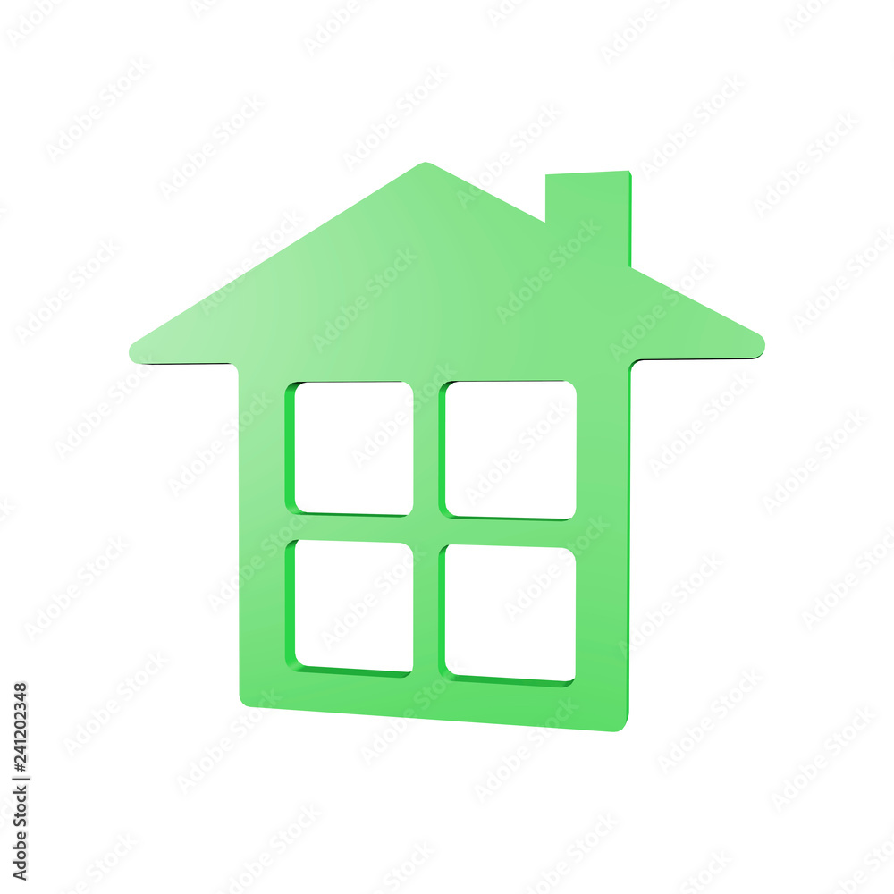 3d illustration of house logo for real estate business 3d illustration of house logo for real estate business