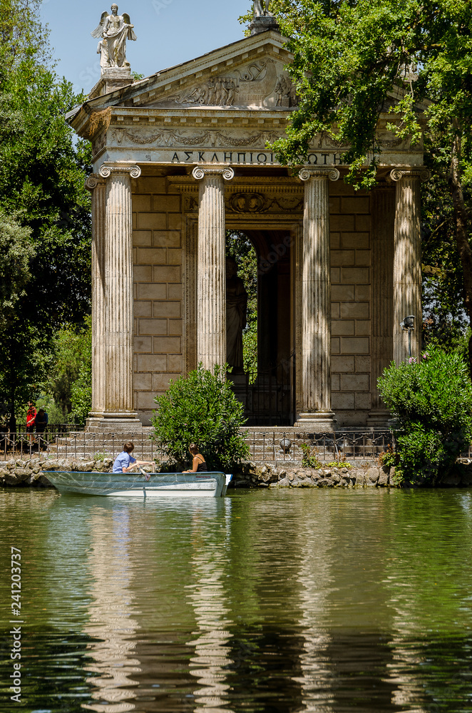 Roman arches of the Villa Borghese Park in Rome. Italy Roman arches of the Villa Borghese Park in Rome. Italy