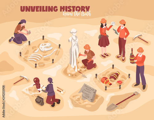 Archeology Isometric Illustration