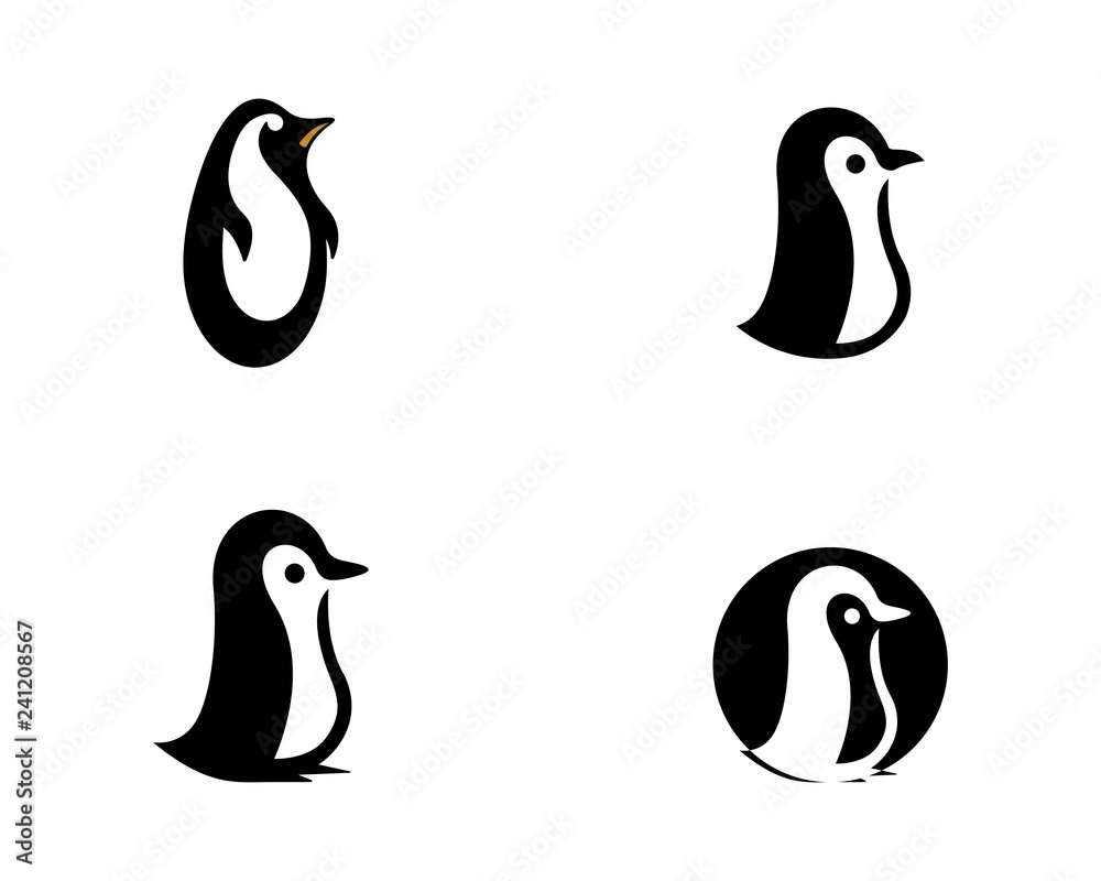 Obraz premium logo pingwina wektor ikona ilustracja projekt