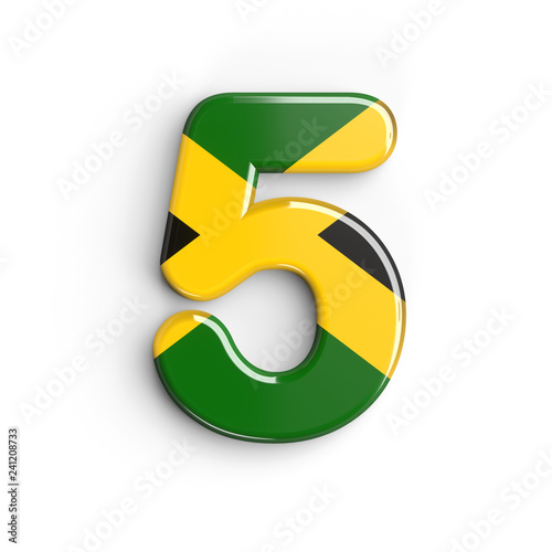 Free Download Jamaica number 5 -  3d Jamaican flag digit - Jamaica, Kingston or Caribbean concept - GFXLoad
