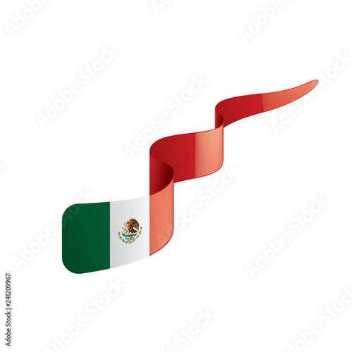 Mexican flag, vector illustration on a white background