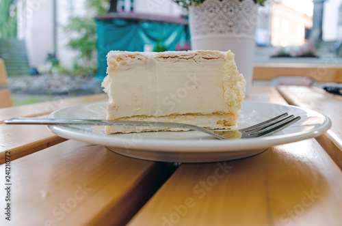 Papal Cream Cake on Table