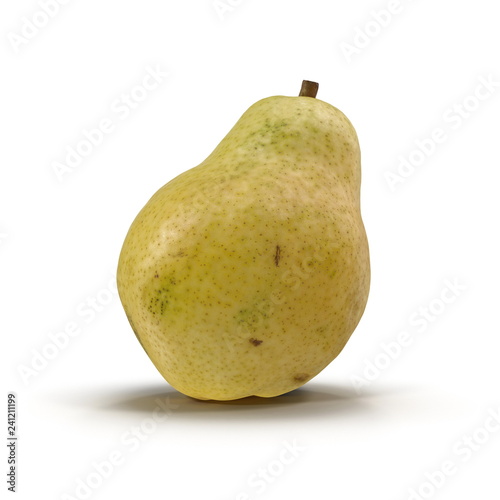 Pear Yellow 3D Illustration on White Background Isolated