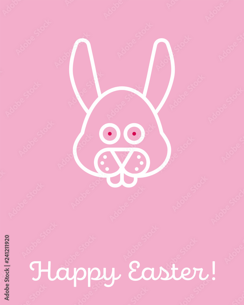 Obraz premium Happy Easter Bunny Greeting Card