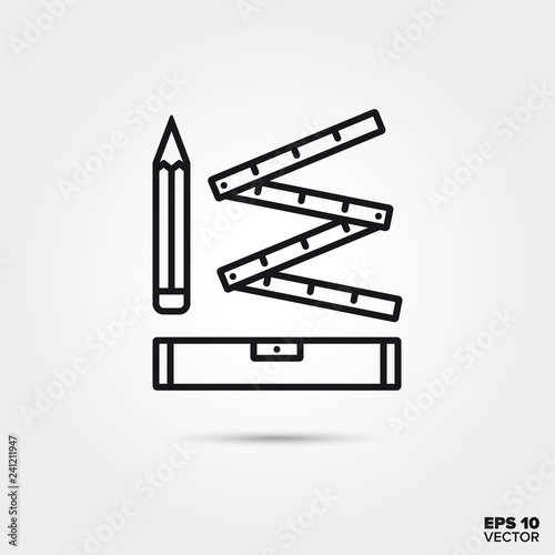 Home improvement tools vector line icon
