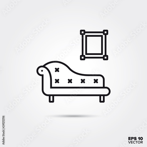 Chaiselongue vector line icon