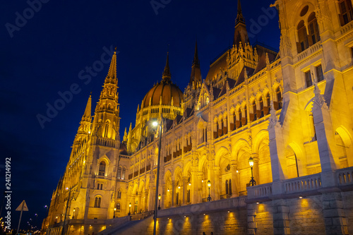 Ancient buildings of the Hungarian Parliament and medieval temples and buildings