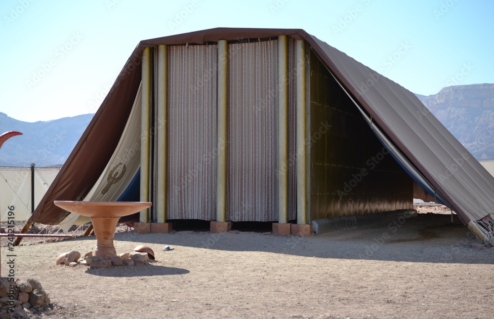 Model of Tabernacle, tent of meeting in Timna Park, Negev desert, Eilat