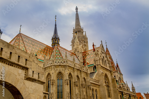 Old church on the street in the center of Budapest. Hungary