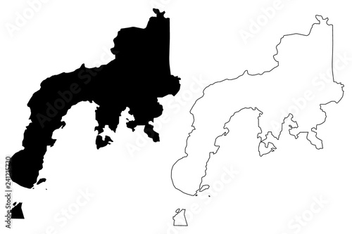 Zamboanga Peninsula Region (Regions and provinces of the Philippines, Republic of the Philippines) map vector illustration, scribble sketch Western Mindanao (Region IX) map