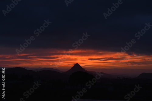 Picturesque Sicilian Sunrise, Mazzarino, Caltanissetta, Italy, Europe