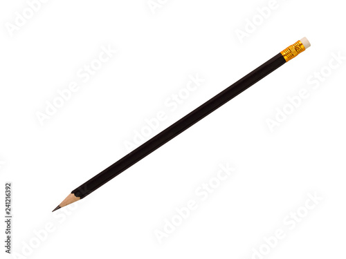 Pencil on white background. (clipping path)