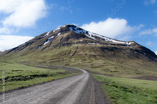 Driving over bad and gravel roads in Iceland