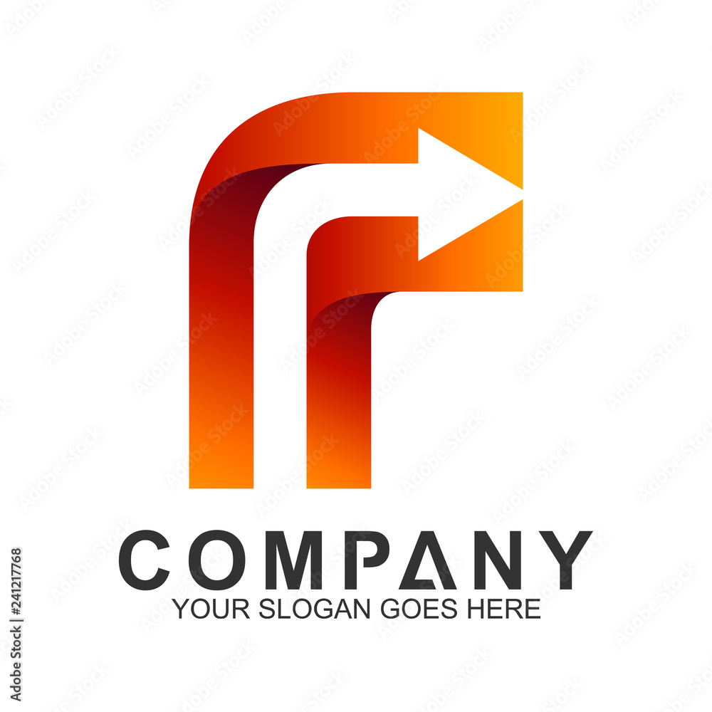 letter F logo with arrow shape letter F logo with arrow shape