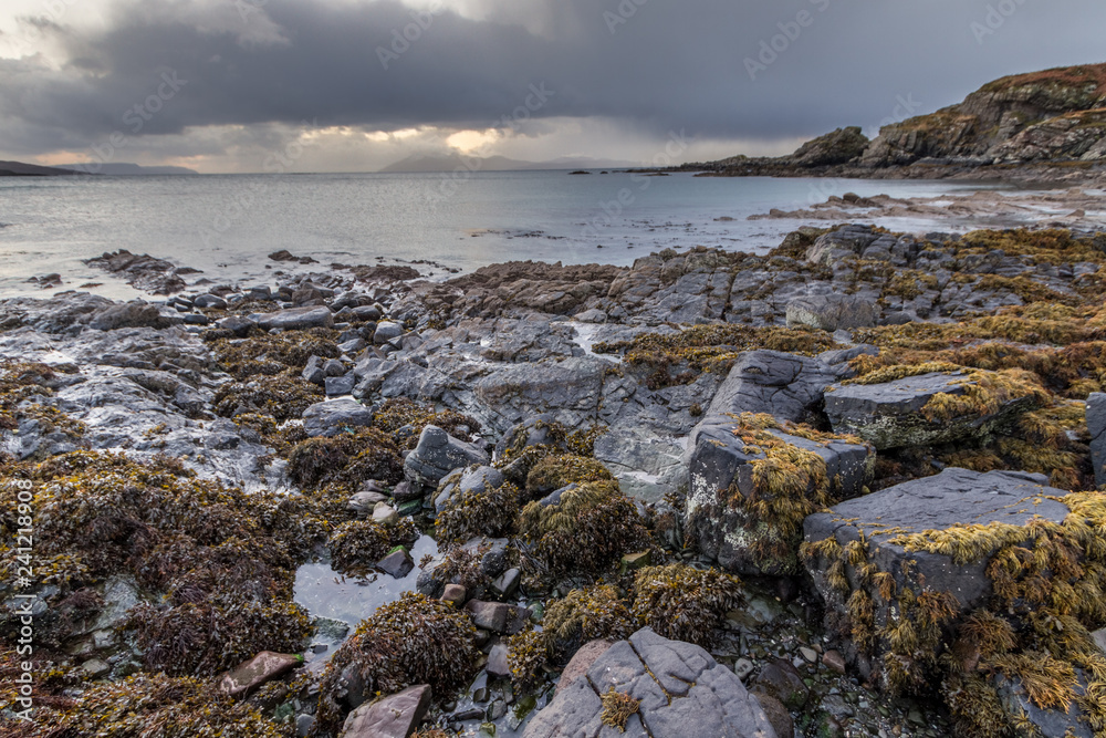 Beautiful Seascape and Sunset on the Beach on The Isle Of Skye