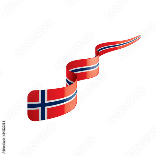 Norway flag, vector illustration on a white background