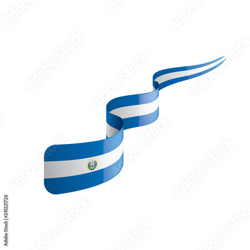 Salvador flag, vector illustration on a white background