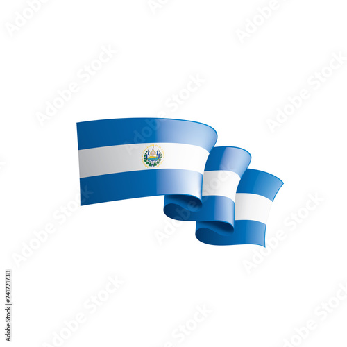 Salvador flag, vector illustration on a white background