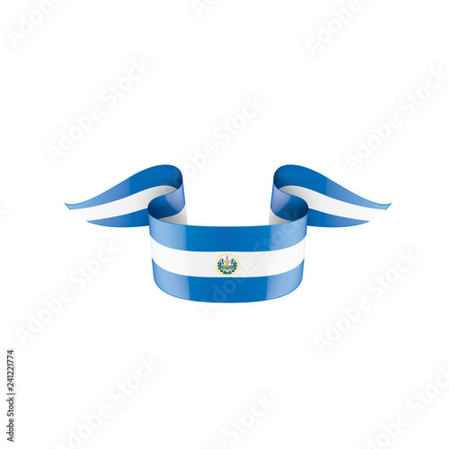 Salvador flag, vector illustration on a white background