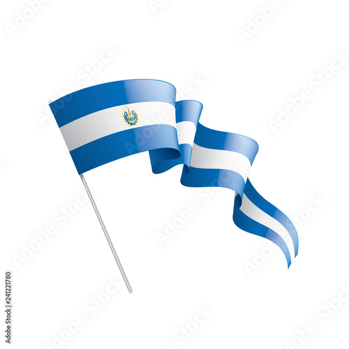 Salvador flag, vector illustration on a white background