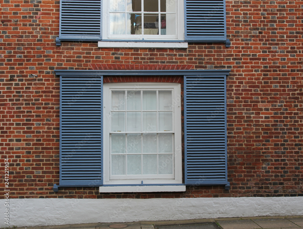 Window Shutters on Victorian Building Window Shutters on Victorian Building