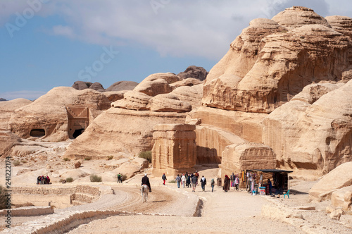 Tourist on Petra, Jordan 