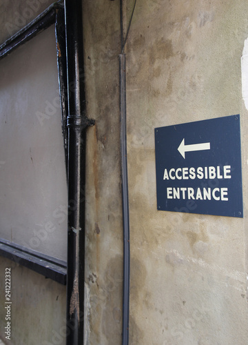 Accessible Entrance Sign on Building
