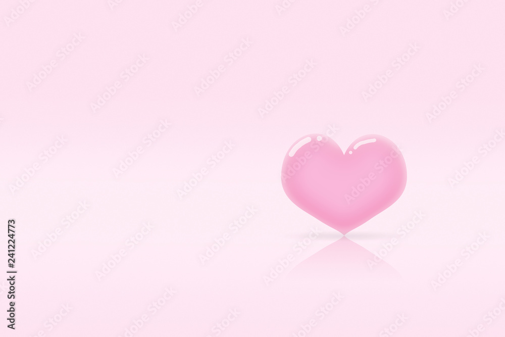 Love and valentine concept, love shape with pink background 