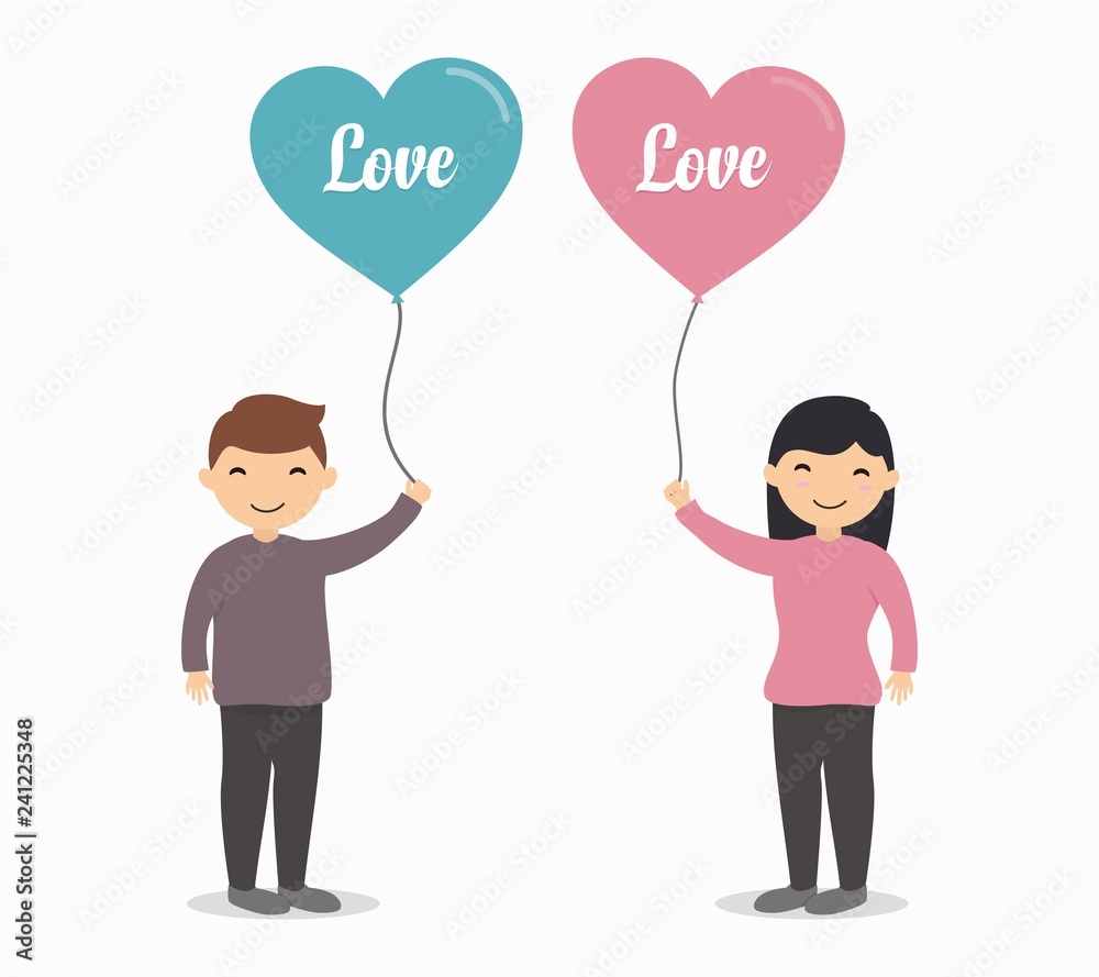 Romantic couple cartoon illustration for valentine day Romantic couple cartoon illustration for valentine day