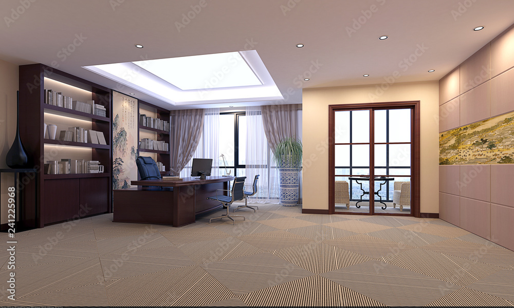 Fototapeta premium 3d render of modern office