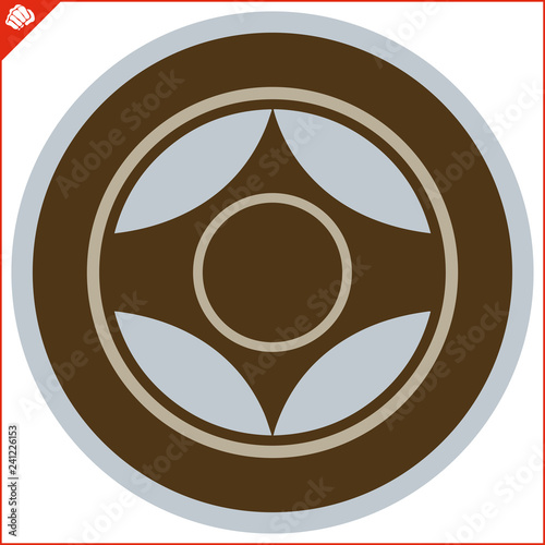 Martial art colored simbol design. Karate emblem.