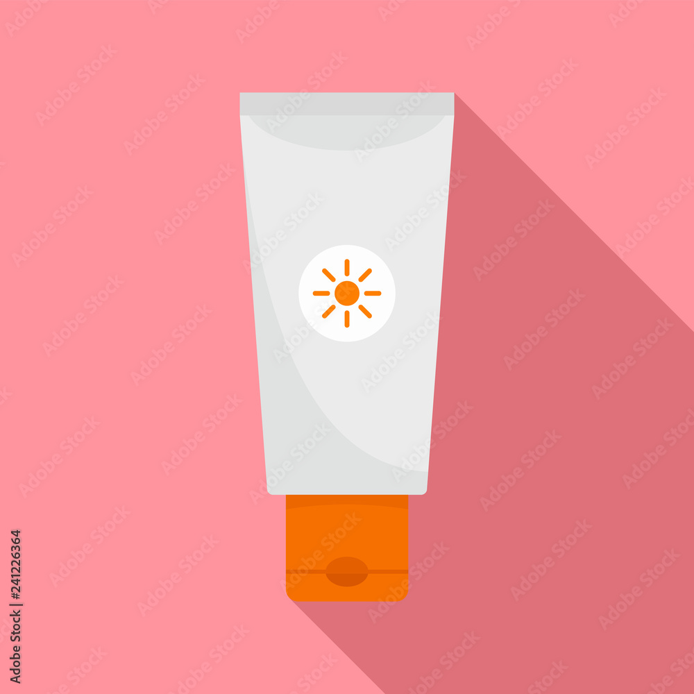 Sun lotion tube icon. Flat illustration of sun lotion tube vector icon for web design Sun lotion tube icon. Flat illustration of sun lotion tube vector icon for web design