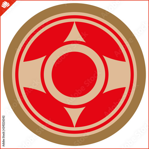 Martial art colored simbol design. Karate emblem.