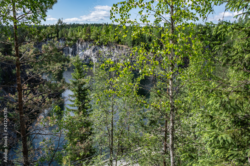 Fototapeta premium Artificial marble canyon filled with water