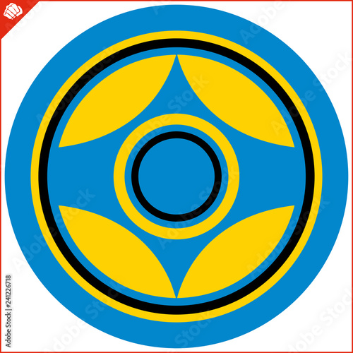 Martial art colored simbol design. Karate emblem.