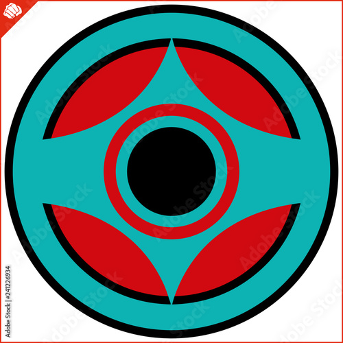 Martial art colored simbol design. Karate emblem.