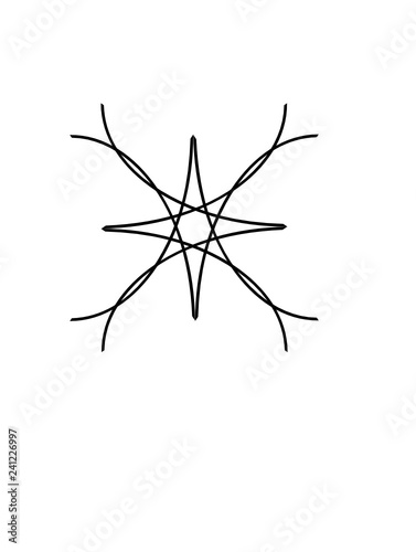 Floral type geometric pattern on white background