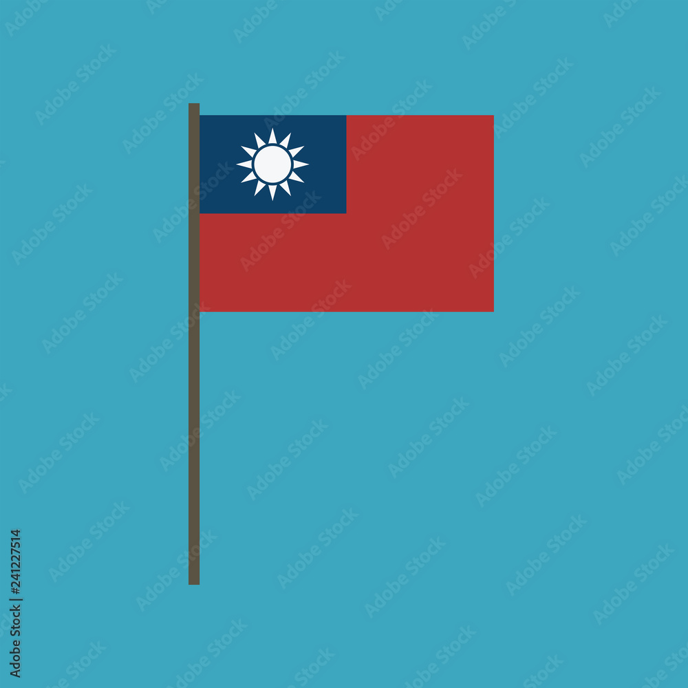 Taiwan flag icon in flat design Taiwan flag icon in flat design