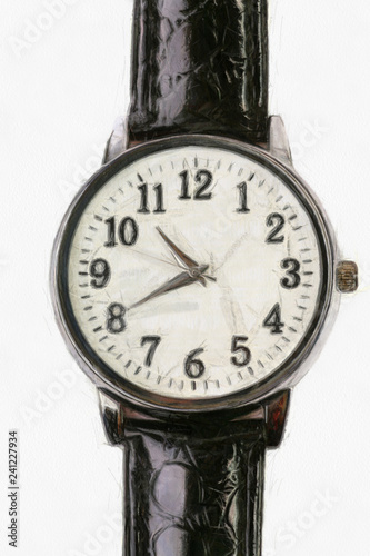 Flamaster drawing wrist watches