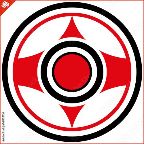 Martial art colored simbol design. Karate emblem.