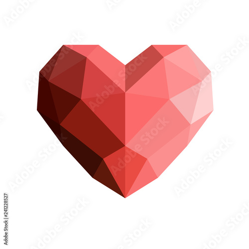 Fotografie Heart in low poly style