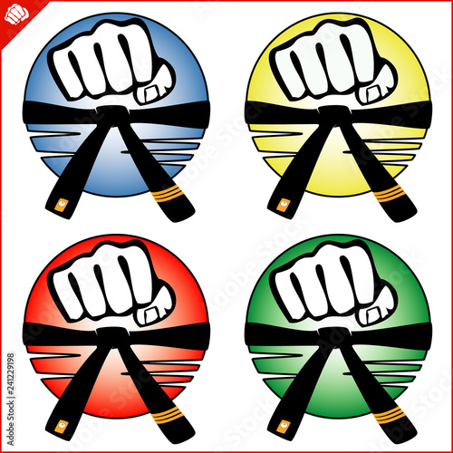 Martial art colored simbol design. Karate emblem.