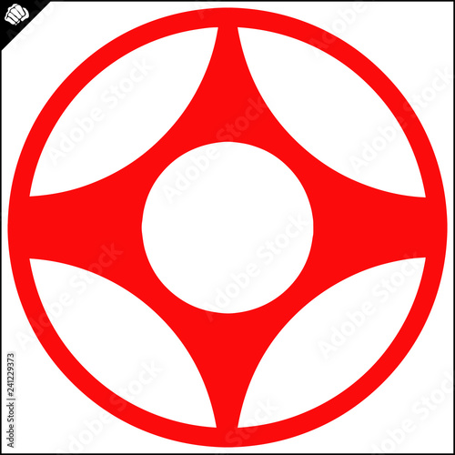 Martial art colored simbol design. Karate emblem.