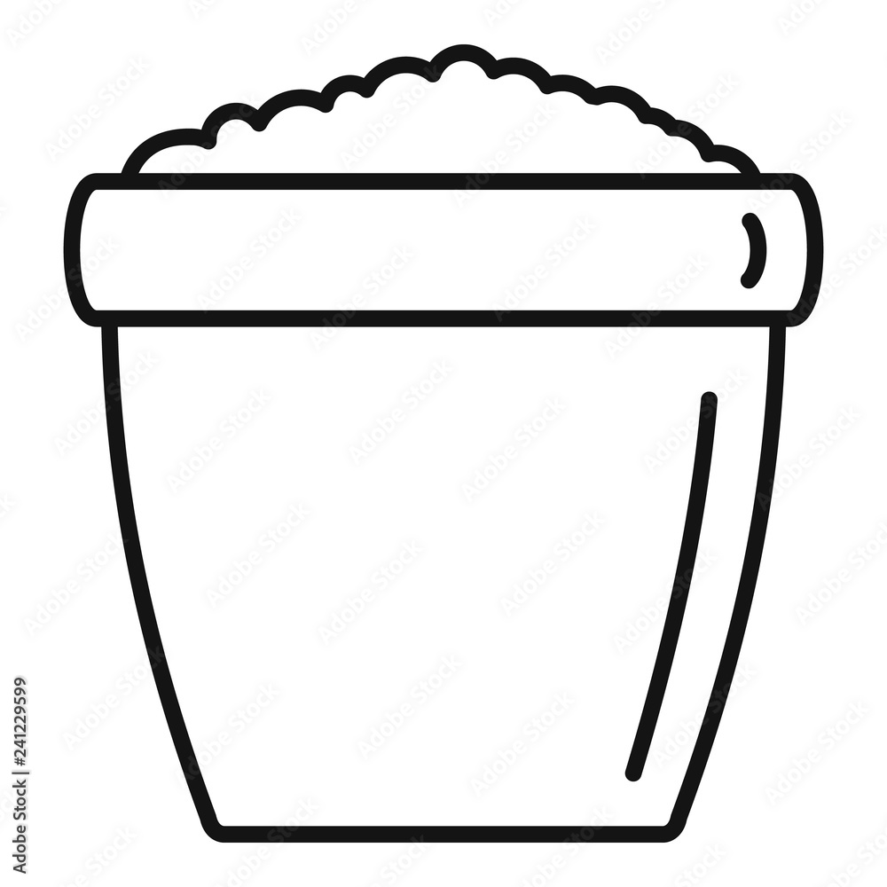 Ground pot icon. Outline ground pot vector icon for web design isolated on white background