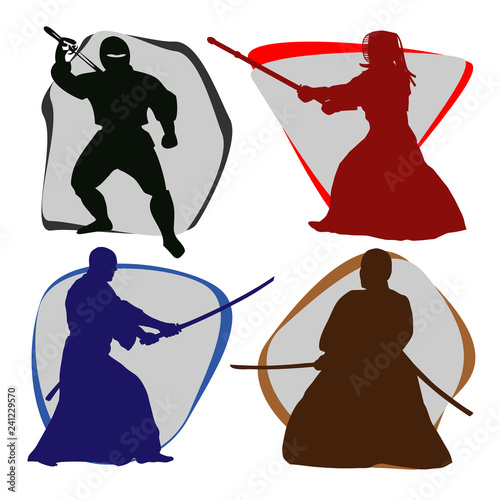 Martial art colored simbol design. Karate emblem.