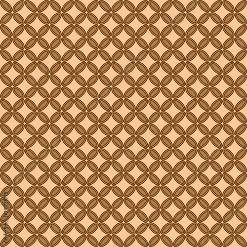 seamless background of geometric ellipse pattern in brown on beige