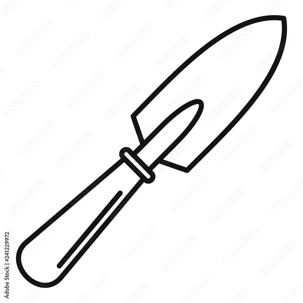 Farm hand shovel icon. Outline farm hand shovel vector icon for web design isolated on white background Farm hand shovel icon. Outline farm hand shovel vector icon for web design isolated on white background