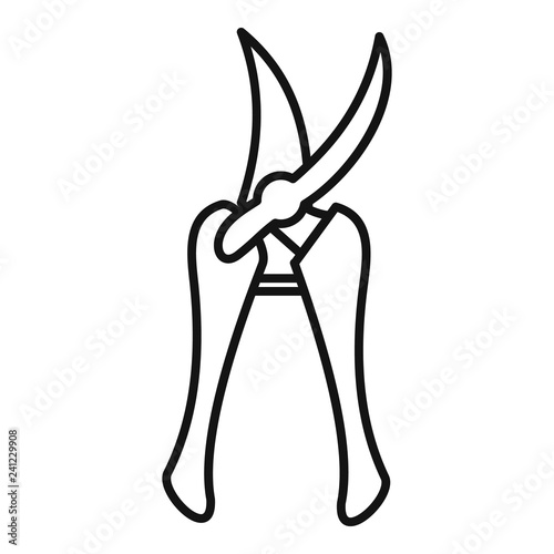 Garden secateurs icon. Outline garden secateurs vector icon for web design isolated on white background